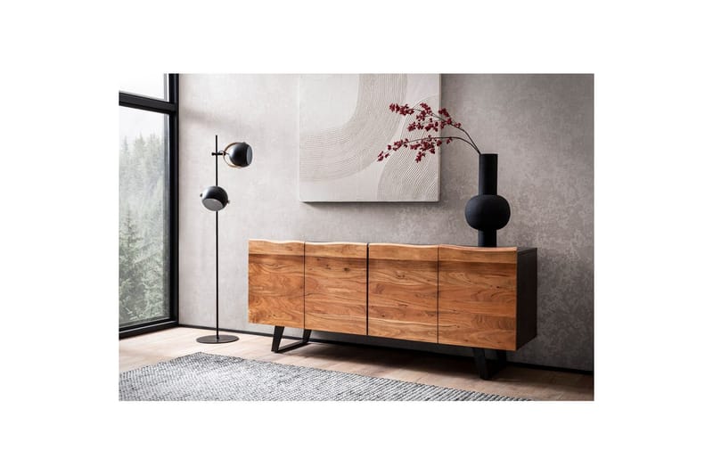 Skjenk Wohnling Massivt treverk trekanter 180 cm 4 dører industriell - Oppbevaring - Oppbevaringsmøbler - Sideboard & skjenk
