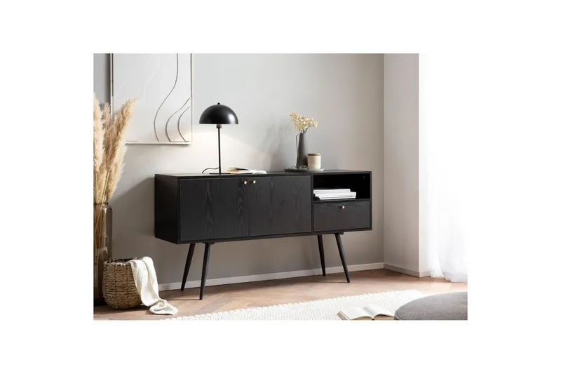Skjenk Wohnling Melaminbelagt MDF 140 cm med 2 Dører 1 Skuff Moderne - Oppbevaring - Oppbevaringsmøbler - Sideboard & skjenk