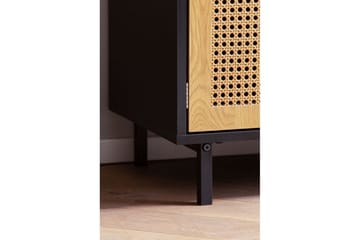 Skjenk Wohnling Melaminbelagt MDF 80 cm 2 dører 2 skuffer med flettverk i Wieners stil moderne - Møbler - Bord - Avlastningsbord & sidobord - Lampebord & sidebord