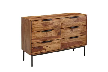Skjenk Wohnling Solid tre 117 cm 6 skuffer filigrane metallben i landlig stil - Oppbevaring - Oppbevaringsmøbler - Sideboard & skjenk