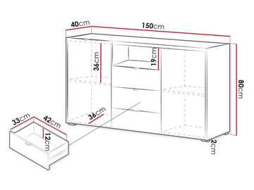 Sovren Kommode 150 cm - Brun - Oppbevaring - Oppbevaringsmøbler - Kommode