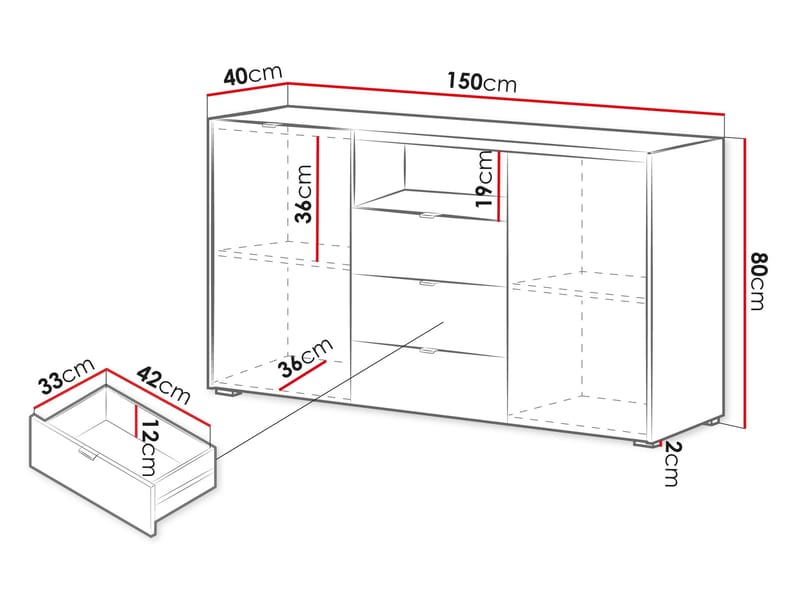 Sovren Kommode 150 cm - Brun - Oppbevaring - Oppbevaringsmøbler - Kommode