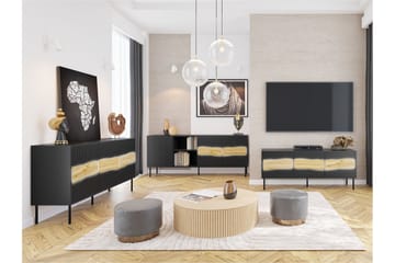 Stintino Møbelsett Til Stue - Svart/Brun - Oppbevaring - Oppbevaringsmøbler - Møbelsett til stue