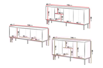 Stintino Møbelsett Til Stue - Svart/Brun - Oppbevaring - Oppbevaringsmøbler - Møbelsett til stue