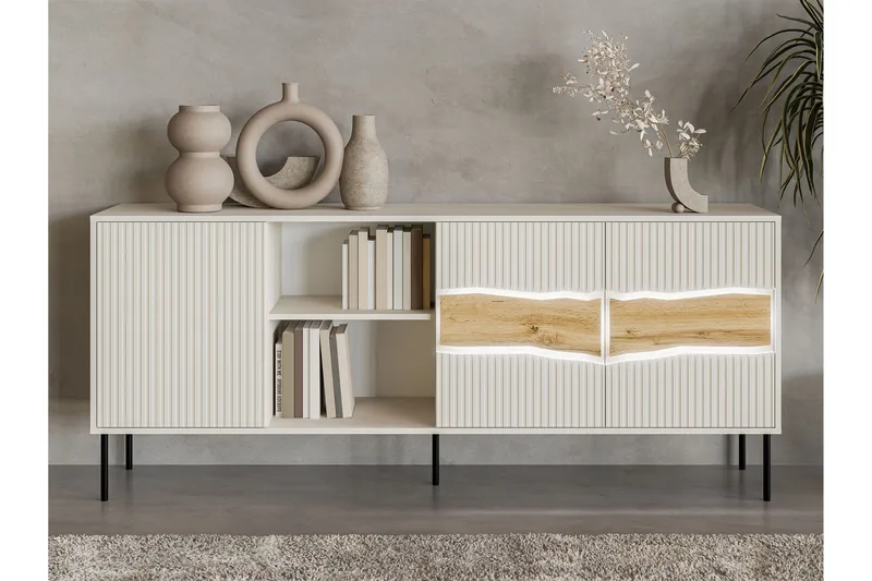 Stintino Skjenk 190x40 cm - Hvit/Grå - Oppbevaring - Oppbevaringsmøbler - Sideboard & skjenk