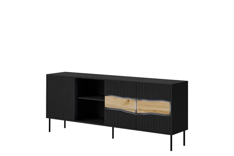 Stintino Skjenk 190x40 cm, Svart/Brun