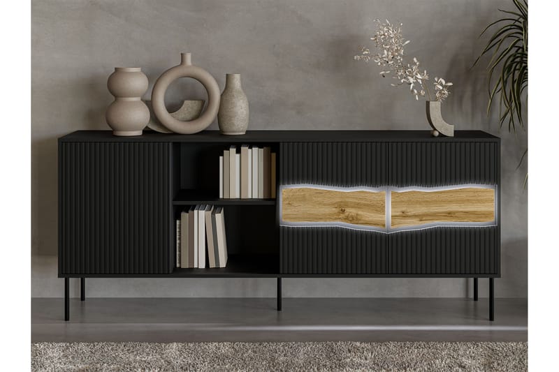 Stintino Skjenk 190x40 cm - Svart/Brun - Oppbevaring - Oppbevaringsmøbler - Sideboard & skjenk