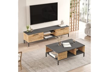 Stuemøbelsett Galloway Atlantisk Furu / Antrasitt - Grå - Oppbevaring - Oppbevaringsmøbler - Møbelsett til stue