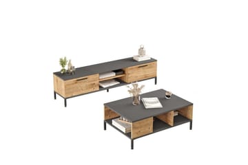 Stuemøbelsett Galloway Atlantisk Furu / Antrasitt - Grå - Oppbevaring - Oppbevaringsmøbler - Møbelsett til stue