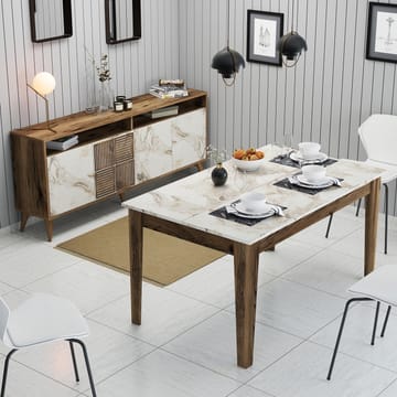 Stuemøbelsett Hanah Home Milan500 (180 x 78,6 x 35 cm) Valnøtt / travertin - Oppbevaring - Oppbevaringsmøbler - Møbelsett til stue