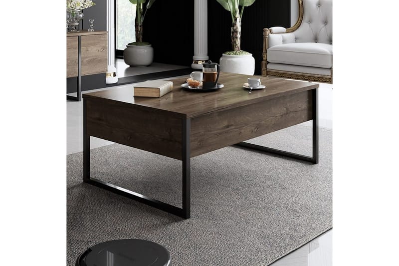 Stuemøbelsett Masafumie Sett Valnøtt / Svart - Valnøtt / Svart - Oppbevaring - Oppbevaringsmøbler - Møbelsett til stue