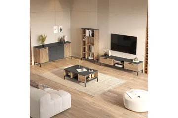 Stuemøbelsett Zephral Atlantic Pine / Antrasitt - Natur/Antrasitt - Oppbevaring - Oppbevaringsmøbler - Møbelsett til stue