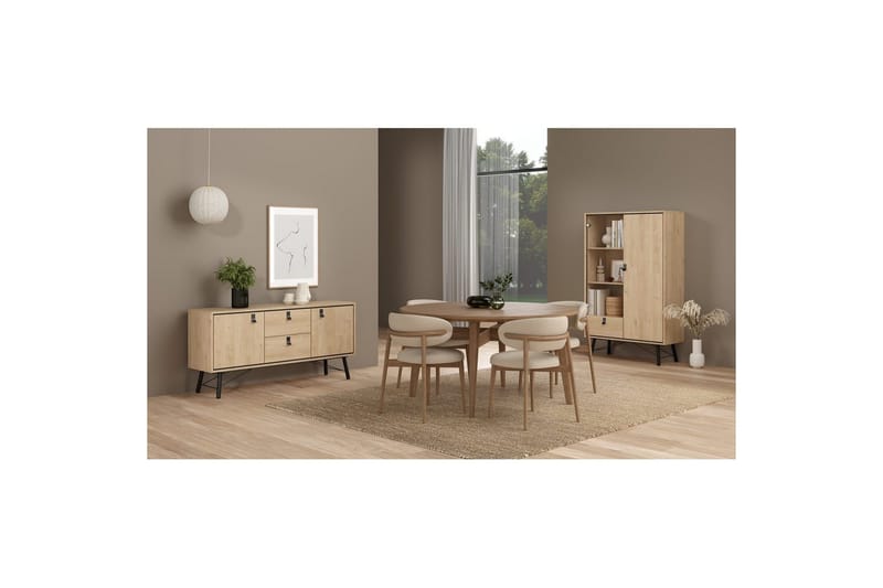 Tadami Skjenk 150x40 cm i Tre med Metallben - Beige - Oppbevaring - Oppbevaringsmøbler - Sideboard & skjenk
