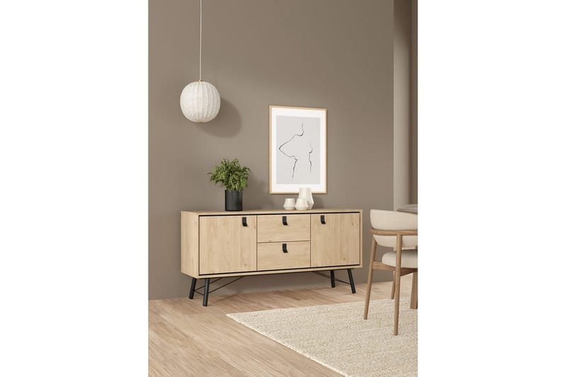 Tadami Skjenk 150x40 cm i Tre med Metallben - Beige - Oppbevaring - Oppbevaringsmøbler - Sideboard & skjenk