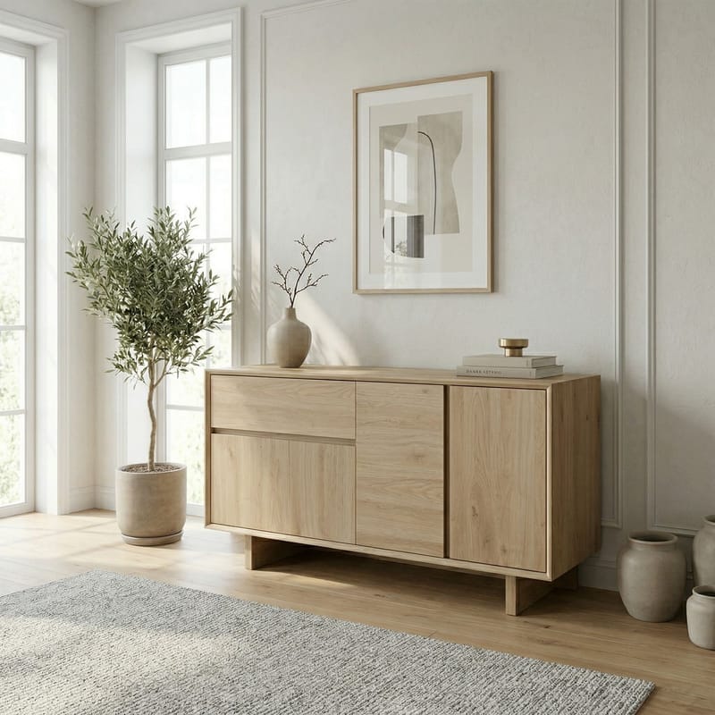 Tavon Konsoll 146x76x45 cm - Naturlig eik - Oppbevaring - Oppbevaringsmøbler - Sideboard & skjenk