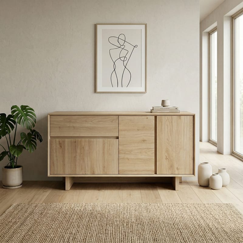 Tavon Konsoll 146x76x45 cm - Naturlig eik - Oppbevaring - Oppbevaringsmøbler - Sideboard & skjenk