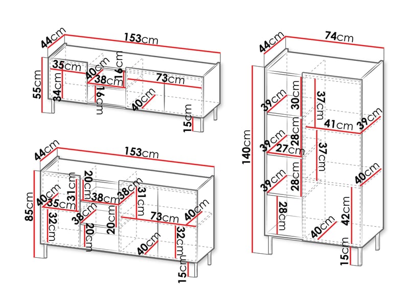 Tavrin Møbelsett for stue - Beige - Oppbevaring - Oppbevaringsmøbler - Møbelsett til stue