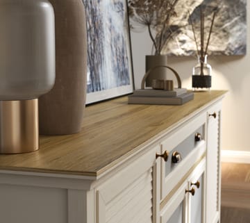 Tenora Konsollbord 202 cm - Krem, eik, grå - Oppbevaring - Oppbevaringsmøbler - Sideboard & skjenk