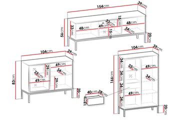 Tenorio Møbelsett for Stue - Beige - Oppbevaring - Oppbevaringsmøbler - Møbelsett til stue