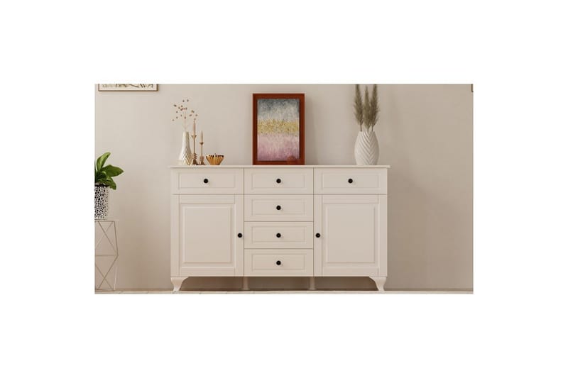 Thoro Hjørnekommode 130 cm - Matt Hvit - Oppbevaring - Oppbevaringsmøbler - Kommode