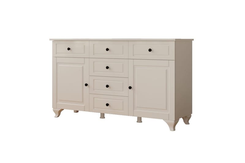 Thoro Hjørnekommode 130 cm, Matt Hvit