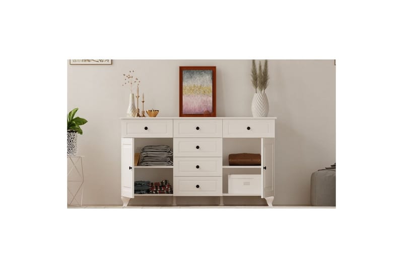 Thoro Hjørnekommode 130 cm - Matt Hvit - Oppbevaring - Oppbevaringsmøbler - Kommode