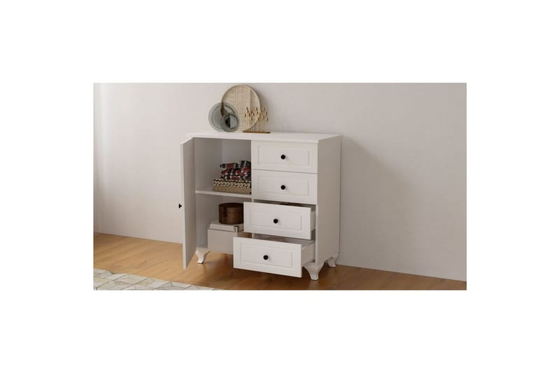 Thoro Hjørnekommode 87 cm - Matt Hvit - Oppbevaring - Oppbevaringsmøbler - Kommode