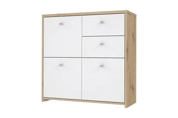 Toledor Skjenk 2 Skuffer 74x77 cm - Brun / Hvit - Oppbevaring - Oppbevaringsmøbler - Sideboard & skjenk