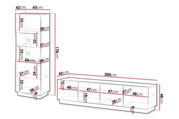 Torvalen Møbelsett for Stue - Svart - Oppbevaring - Oppbevaringsmøbler - Møbelsett til stue