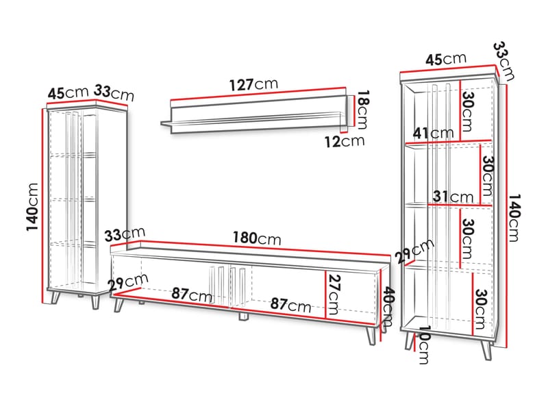 Torvos Møbelsett for stue - Beige - Oppbevaring - Oppbevaringsmøbler - Møbelsett til stue