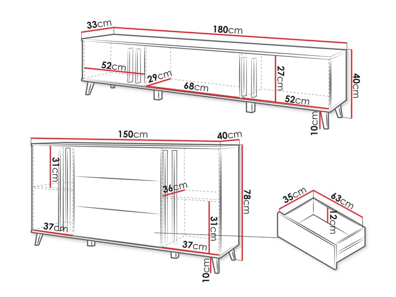 Torvos Møbelsett for stue - Beige - Oppbevaring - Oppbevaringsmøbler - Møbelsett til stue