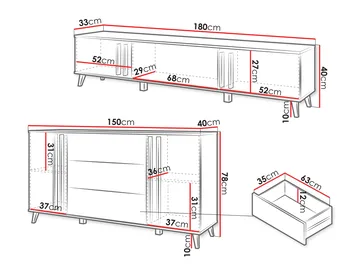 Torvos Møbelsett for stue - Beige - Oppbevaring - Oppbevaringsmøbler - Møbelsett til stue