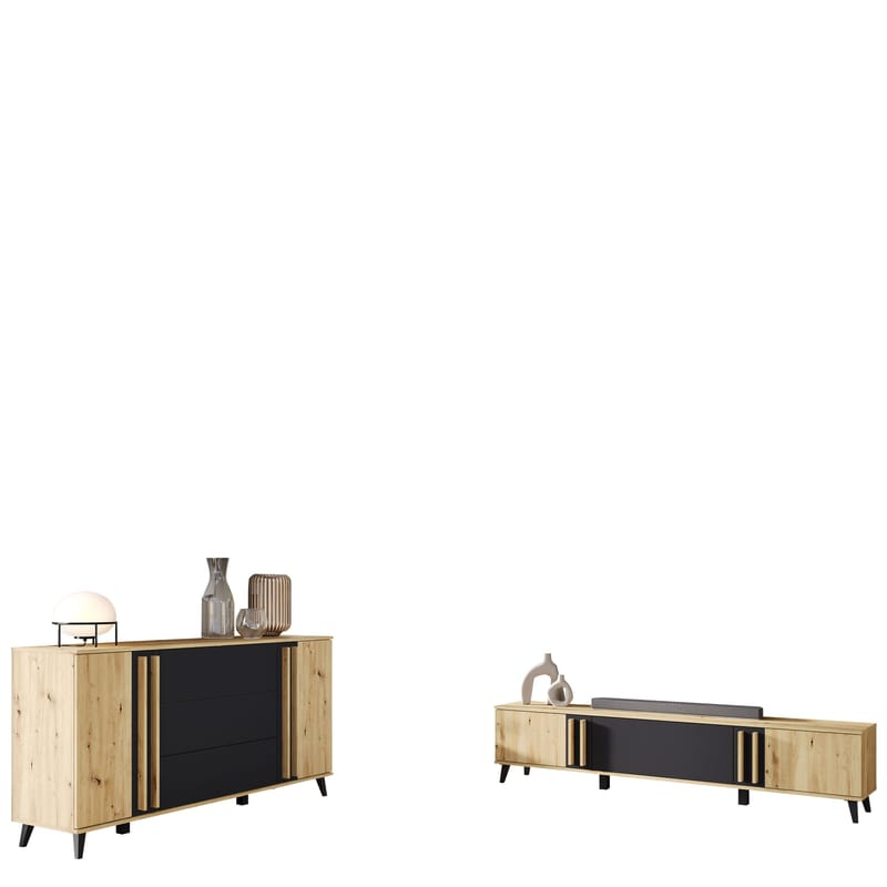 Torvos Møbelsett for stue, Brun/Svart