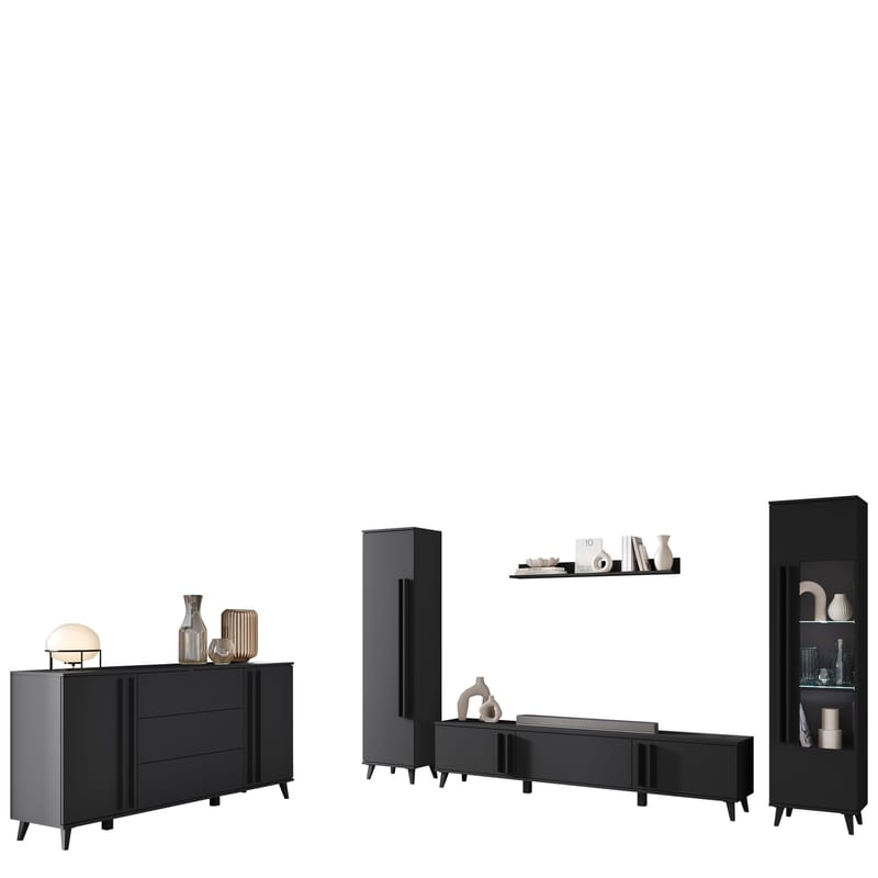 Torvos Møbelsett for stue - Svart - Oppbevaring - Oppbevaringsmøbler - Møbelsett til stue