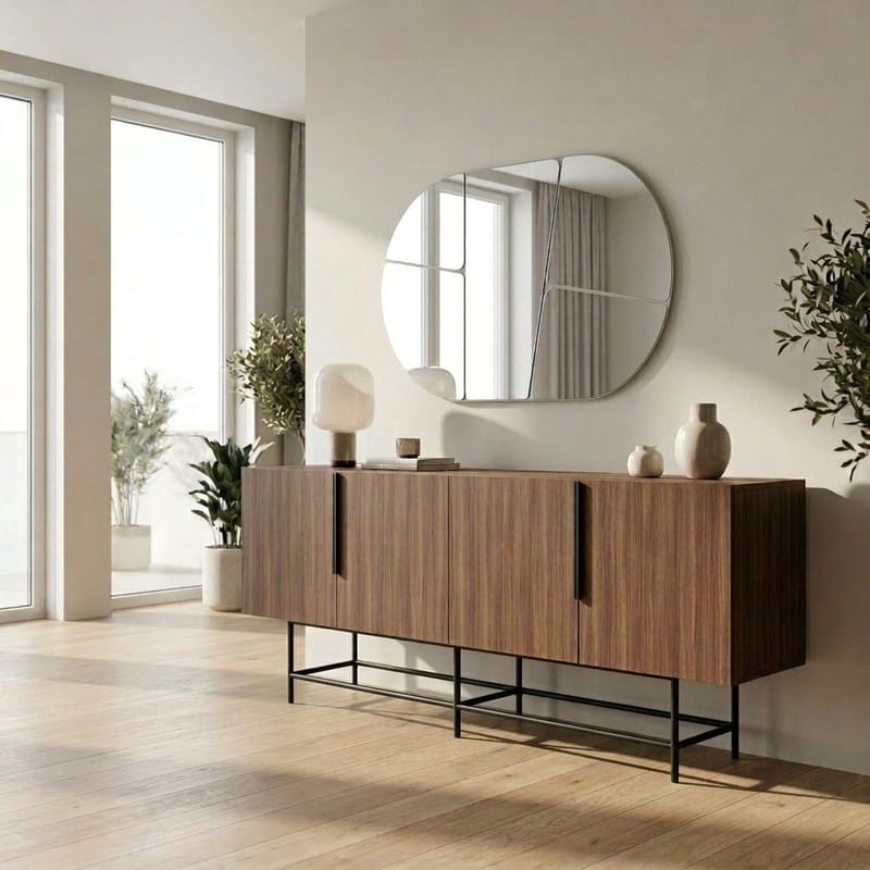Truvia Konsoll 200x77,9x40 cm - Milano valnøtt og svart - Oppbevaring - Oppbevaringsmøbler - Sideboard & skjenk