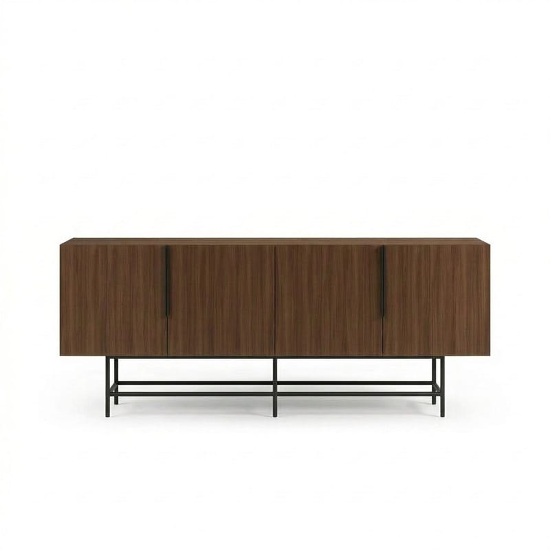 Truvia Konsoll 200x77,9x40 cm - Milano valnøtt og svart - Oppbevaring - Oppbevaringsmøbler - Sideboard & skjenk
