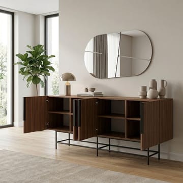Truvia Konsoll 200x77,9x40 cm - Milano valnøtt og svart - Oppbevaring - Oppbevaringsmøbler - Sideboard & skjenk
