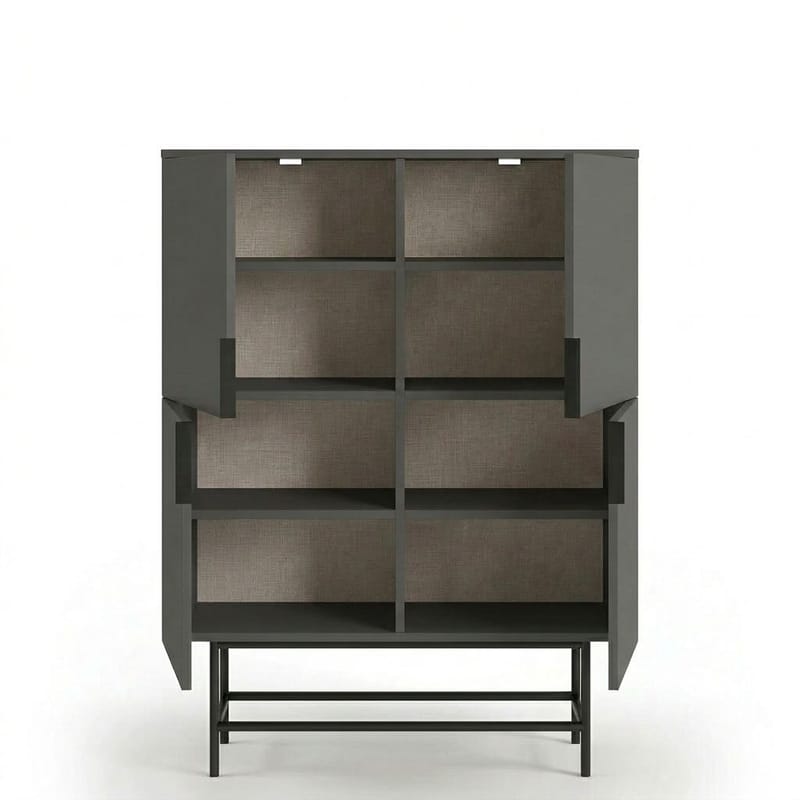 Truvia Skjenk 100x128x40 cm - Antrasitt/Svart - Oppbevaring - Oppbevaringsmøbler - Sideboard & skjenk