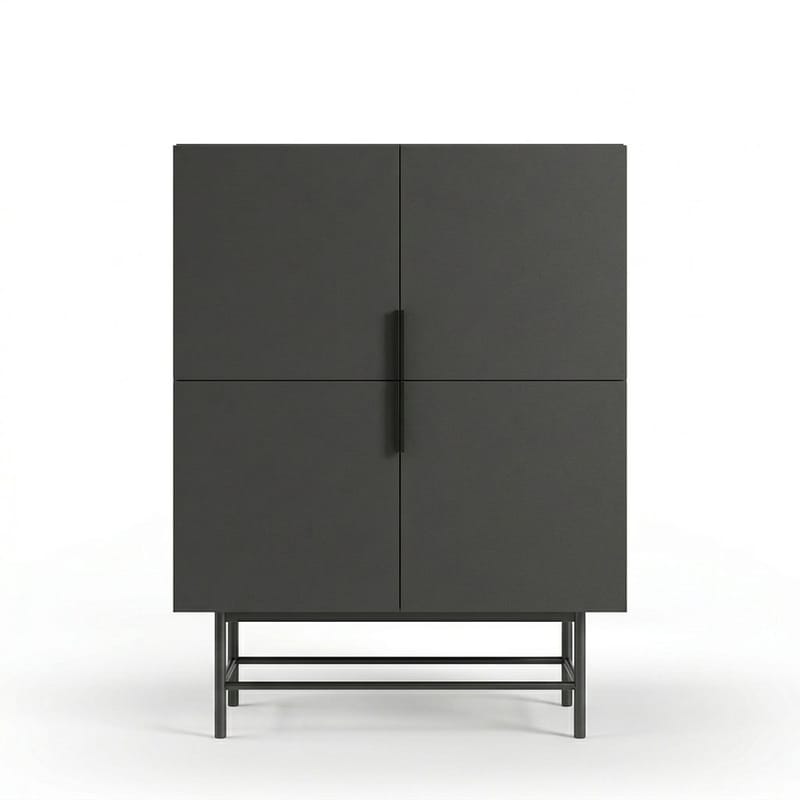 Truvia Skjenk 100x128x40 cm - Antrasitt/Svart - Oppbevaring - Oppbevaringsmøbler - Sideboard & skjenk