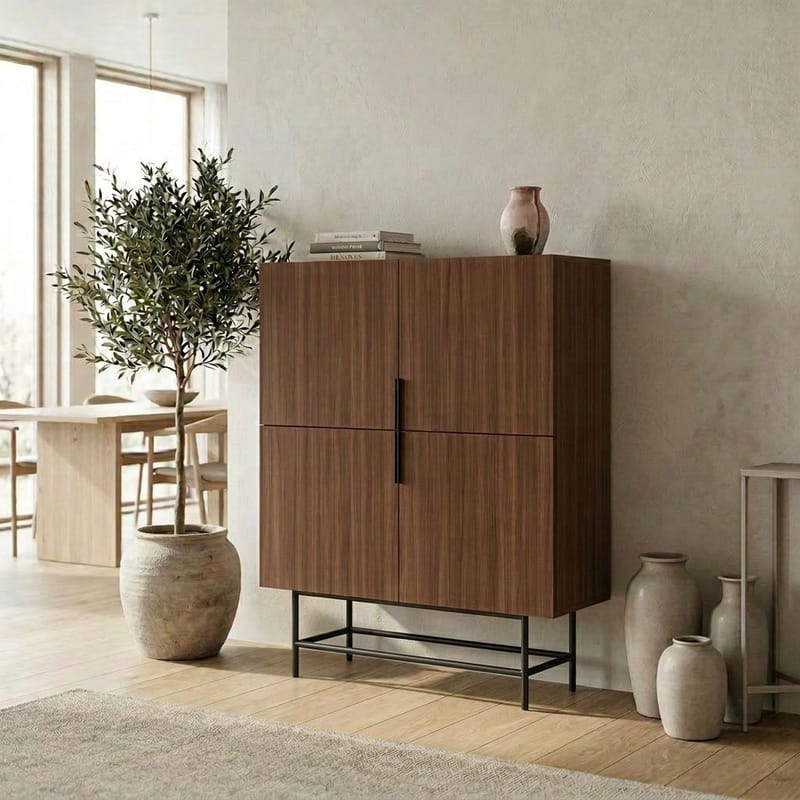 Truvia Skjenk 100x128x40 cm - Milano valnøtt Svart - Oppbevaring - Oppbevaringsmøbler - Sideboard & skjenk