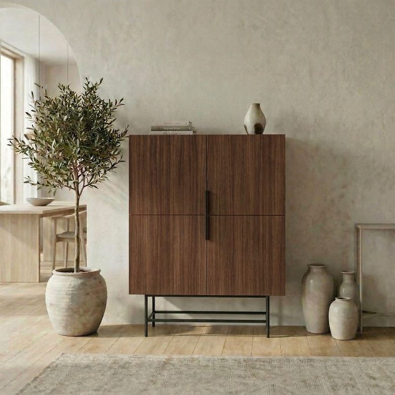 Truvia Skjenk 100x128x40 cm - Milano valnøtt Svart - Oppbevaring - Oppbevaringsmøbler - Sideboard & skjenk