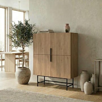 Truvia Skjenk 100x128x40 cm - Naturlig eik Svart - Oppbevaring - Oppbevaringsmøbler - Sideboard & skjenk
