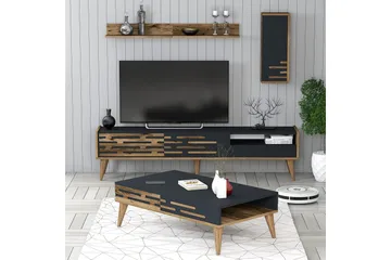 Valensiya Møbelsett for Stue - Valnøtt/Antrasitt - Oppbevaring - Oppbevaringsmøbler - Møbelsett til stue