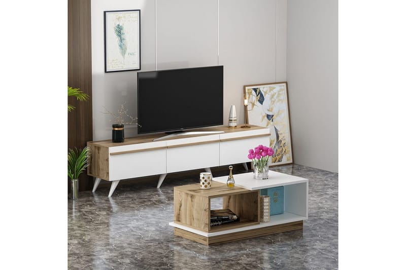 Valentina Møbelsett for Stue - Hvit/Blå - Oppbevaring - Oppbevaringsmøbler - Møbelsett til stue