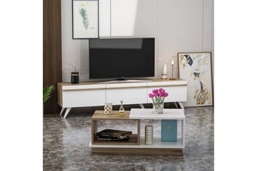 Valentina Møbelsett for Stue - Hvit/Blå - Oppbevaring - Oppbevaringsmøbler - Møbelsett til stue