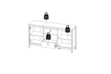 Vallvidera Skjenk 151x38 cm - Beige - Oppbevaring - Oppbevaringsmøbler - Sideboard & skjenk