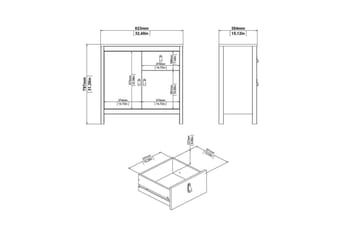 Vallvidera Skjenk 82x38 cm - Hvit - Oppbevaring - Oppbevaringsmøbler - Sideboard & skjenk