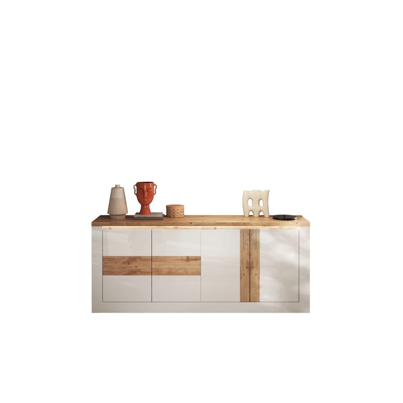 Vandesar TV-benk 207 cm - Natur/Hvit - Oppbevaring - Oppbevaringsmøbler - Sideboard & skjenk