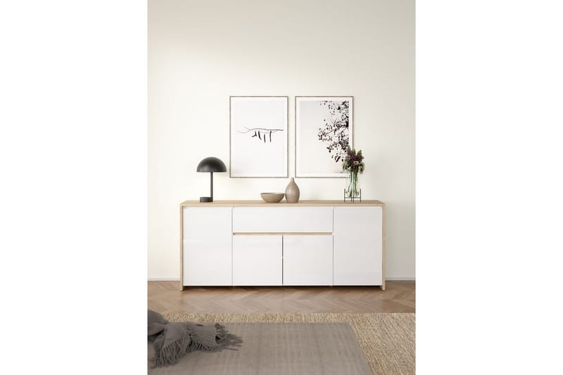 Varun Skjenk 197x48 cm - Hvit - Oppbevaring - Oppbevaringsmøbler - Sideboard & skjenk