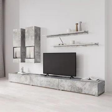 Veggenhet Baros - Betonglys - Oppbevaring - Oppbevaringsmøbler - Møbelsett til stue